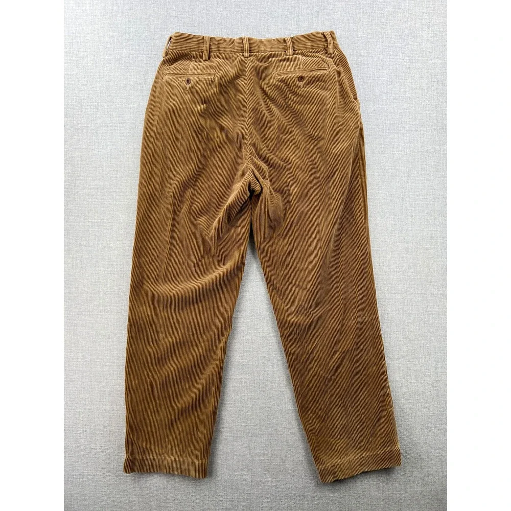VTG Polo Ralph Lauren Corduroy Pants Men 34x30 Brown Wide Wale Cords Ivy Prep